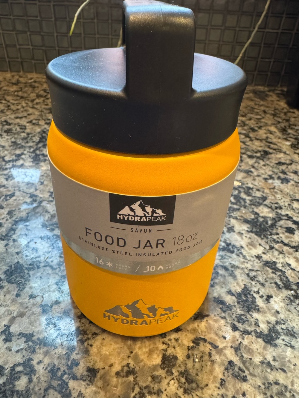 HYDRAPEAK Wide Mouth 18oz Food Jar Yellow NEW